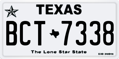 TX license plate BCT7338