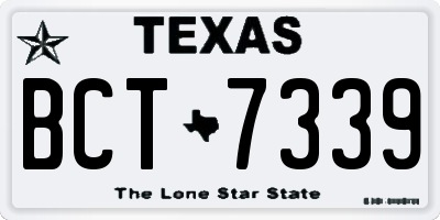 TX license plate BCT7339