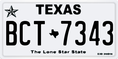 TX license plate BCT7343