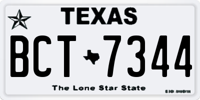 TX license plate BCT7344