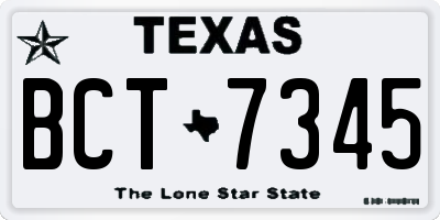 TX license plate BCT7345