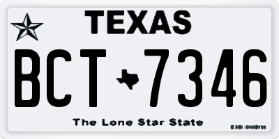 TX license plate BCT7346