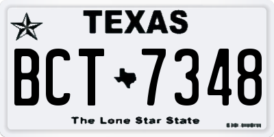 TX license plate BCT7348