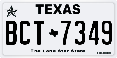 TX license plate BCT7349