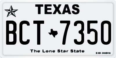 TX license plate BCT7350