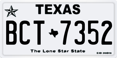 TX license plate BCT7352