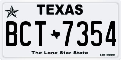 TX license plate BCT7354