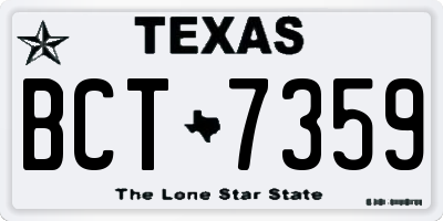 TX license plate BCT7359