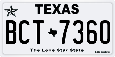 TX license plate BCT7360