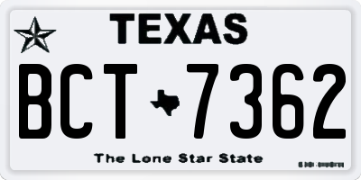 TX license plate BCT7362