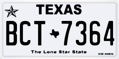 TX license plate BCT7364