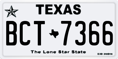 TX license plate BCT7366
