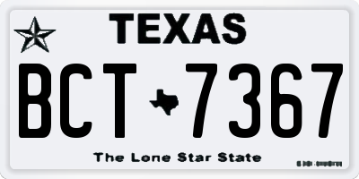 TX license plate BCT7367