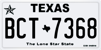 TX license plate BCT7368