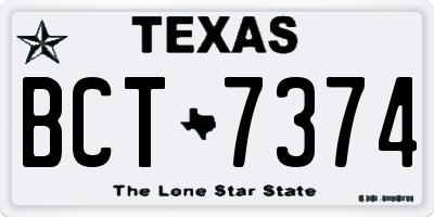 TX license plate BCT7374