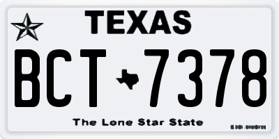 TX license plate BCT7378