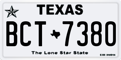 TX license plate BCT7380