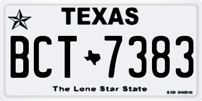 TX license plate BCT7383