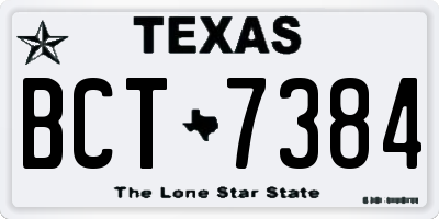 TX license plate BCT7384