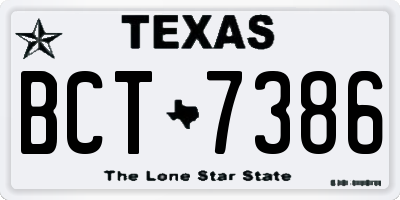 TX license plate BCT7386