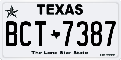 TX license plate BCT7387