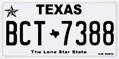 TX license plate BCT7388
