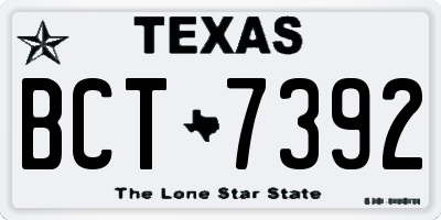 TX license plate BCT7392