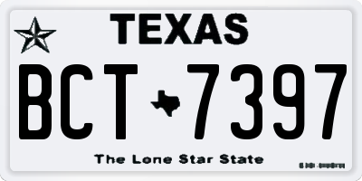 TX license plate BCT7397