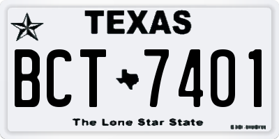 TX license plate BCT7401