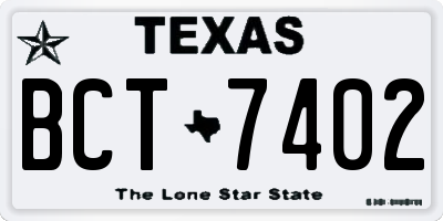 TX license plate BCT7402