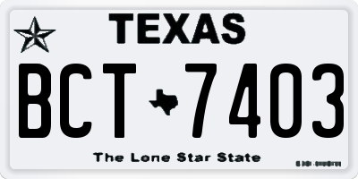 TX license plate BCT7403
