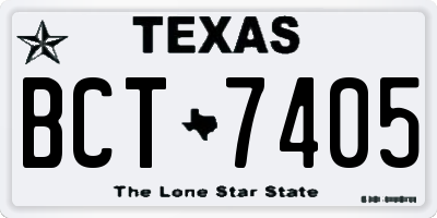 TX license plate BCT7405