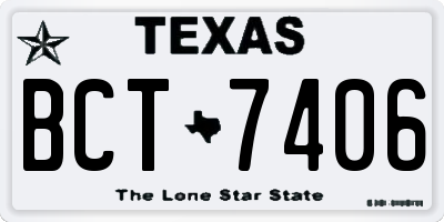TX license plate BCT7406