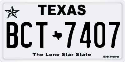 TX license plate BCT7407