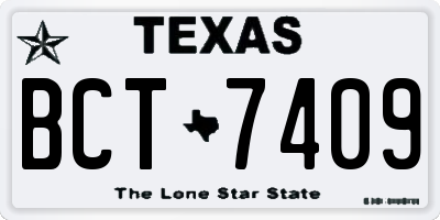 TX license plate BCT7409
