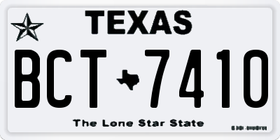 TX license plate BCT7410