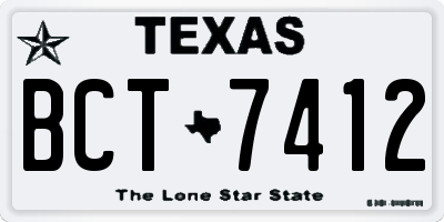 TX license plate BCT7412