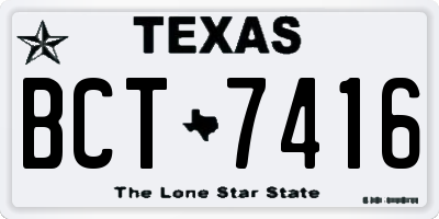 TX license plate BCT7416