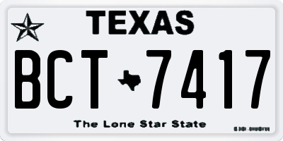 TX license plate BCT7417