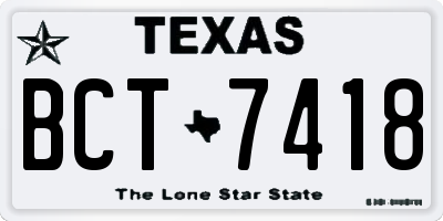 TX license plate BCT7418