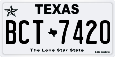 TX license plate BCT7420