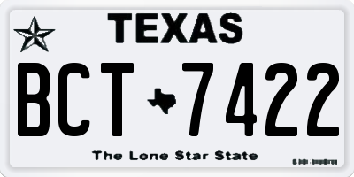 TX license plate BCT7422