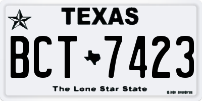 TX license plate BCT7423