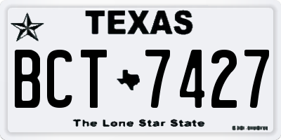 TX license plate BCT7427