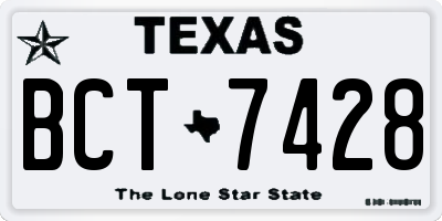 TX license plate BCT7428