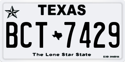 TX license plate BCT7429
