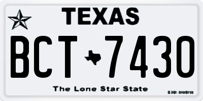 TX license plate BCT7430