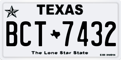 TX license plate BCT7432