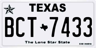 TX license plate BCT7433