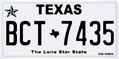 TX license plate BCT7435